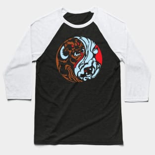 Krampus Santa Ying Yang Baseball T-Shirt